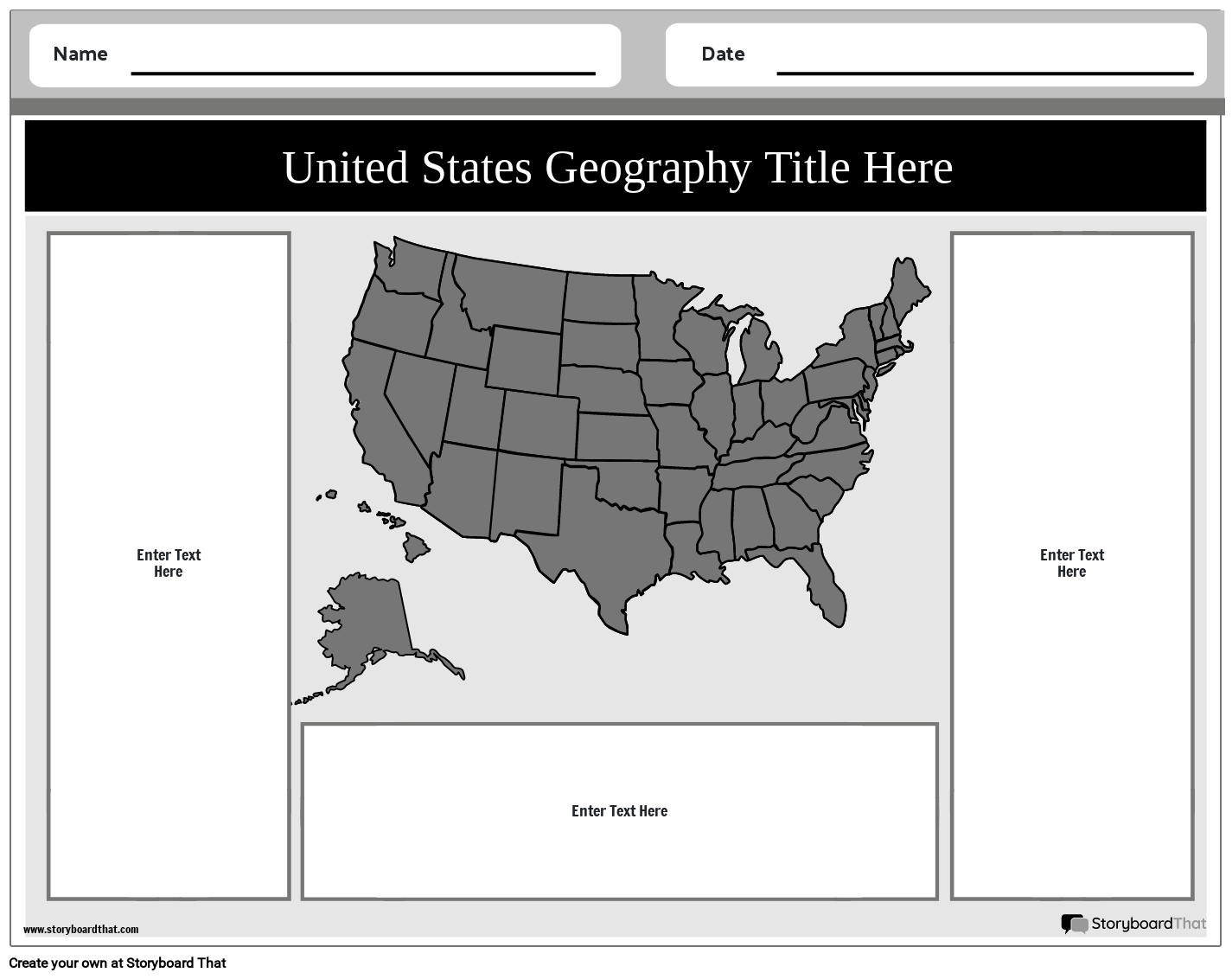 US Geo landscape Black and White 3