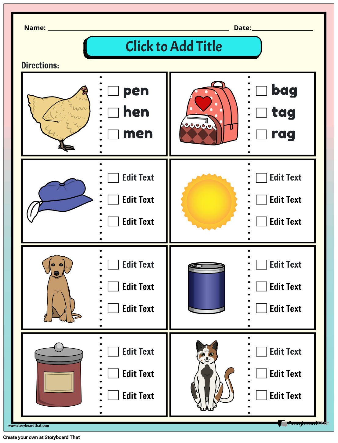 Vowels and Consonants Worksheet Template