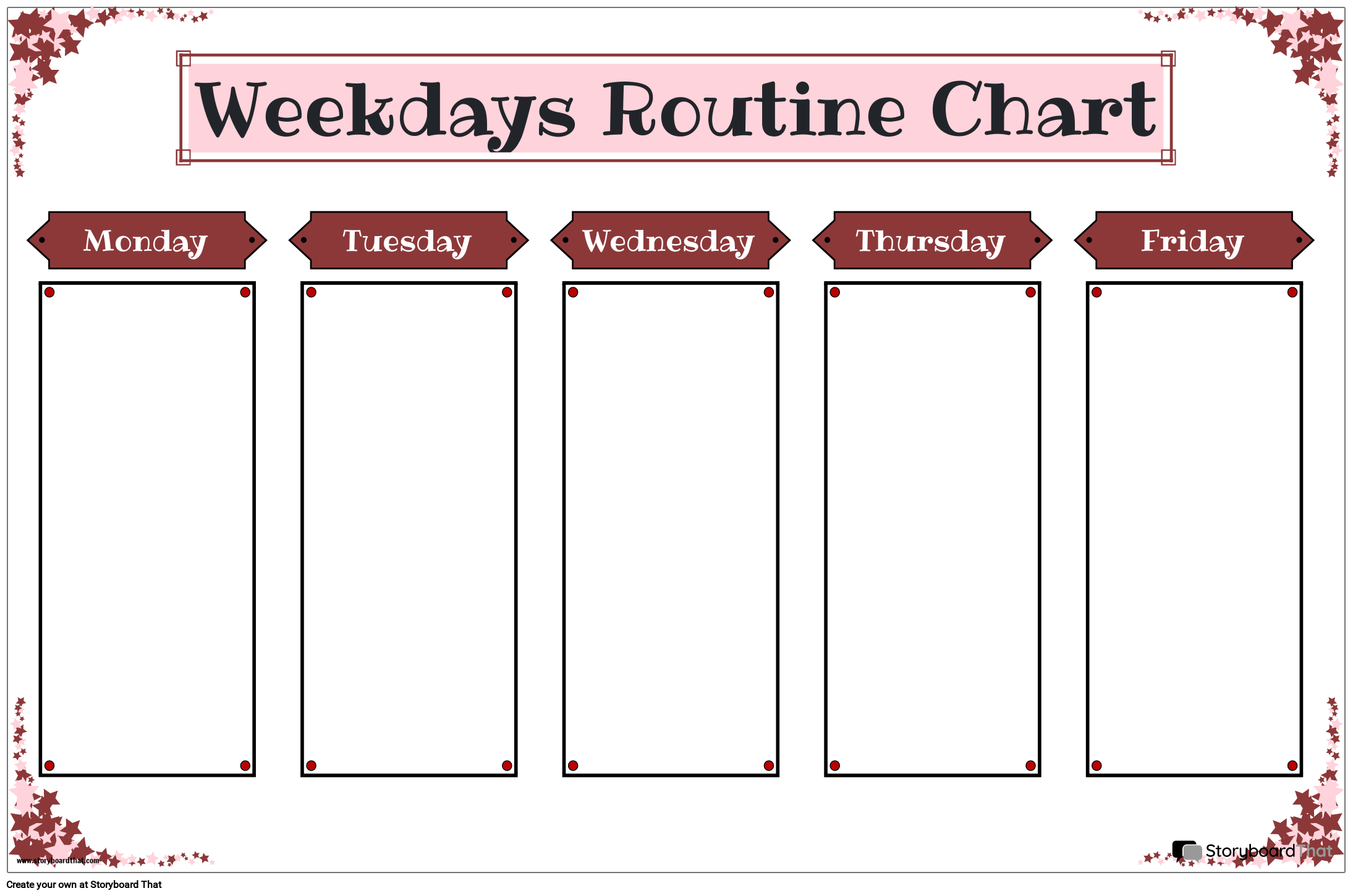 Printable Weekday Routine Chart