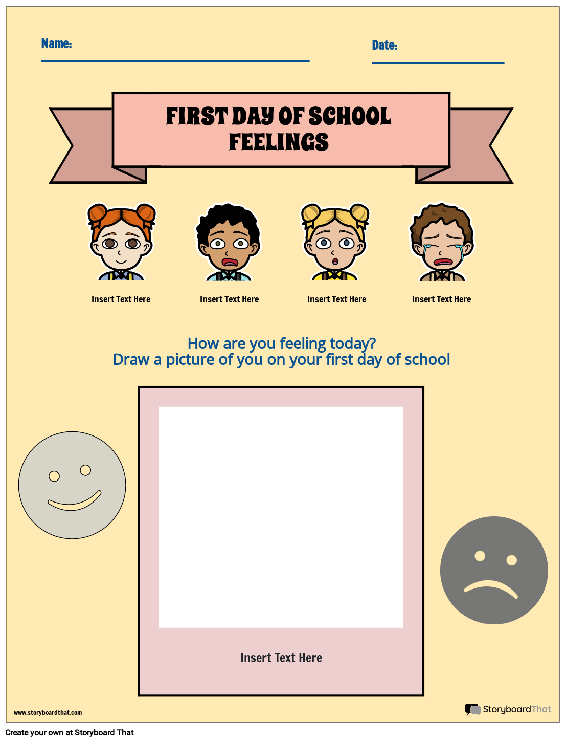 Free Welcome Back to School Feelings Worksheet