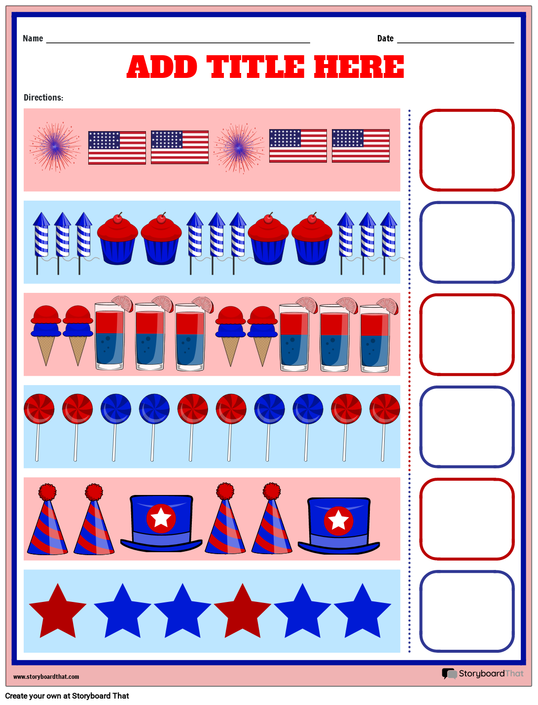What comes next 4th of July Worksheet