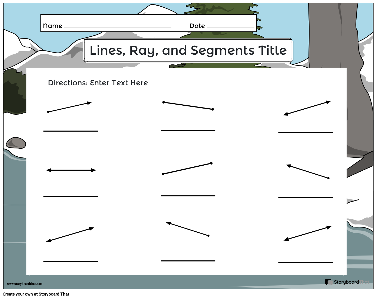 Lines, Rays and Line segments Worksheets