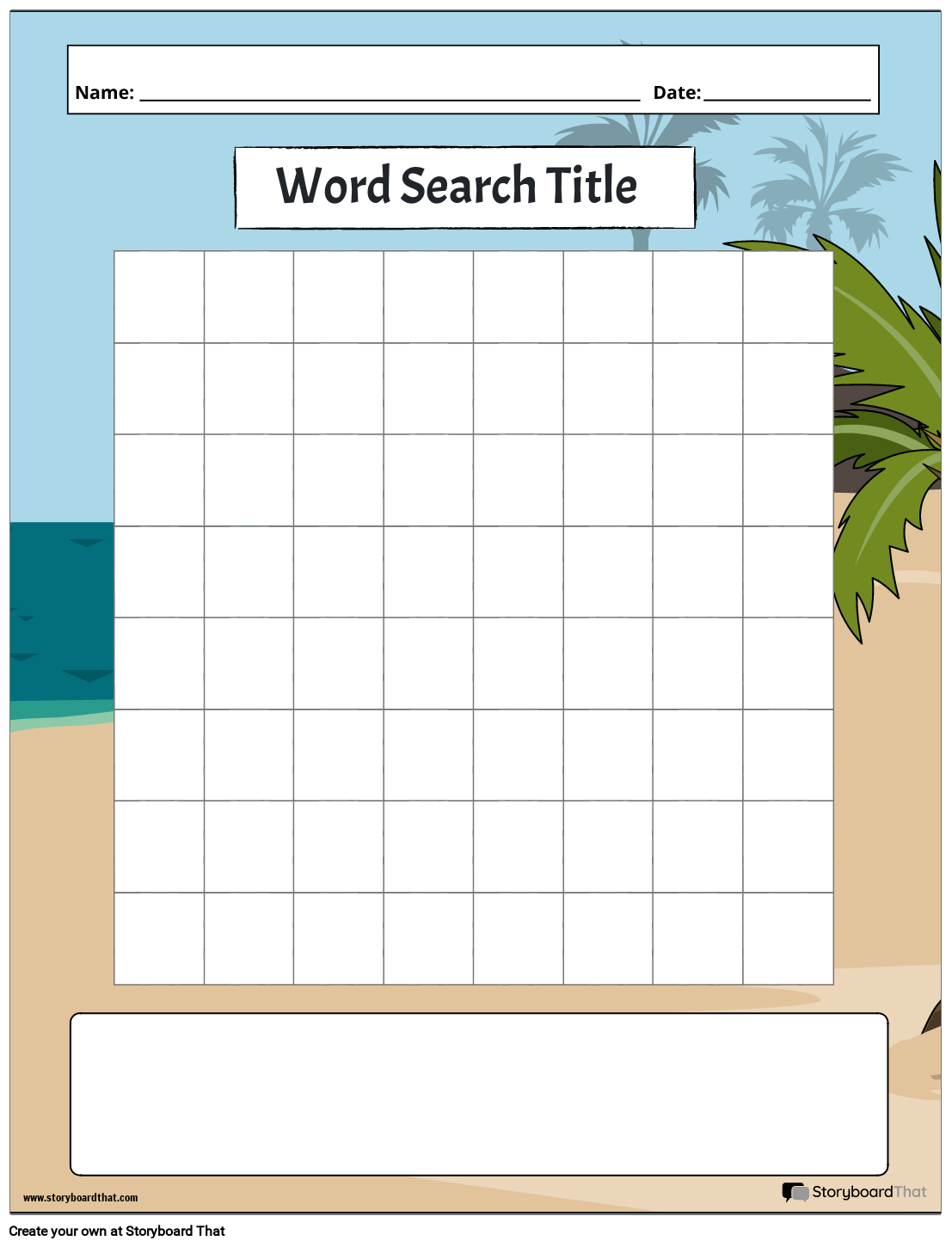 word search summer theme