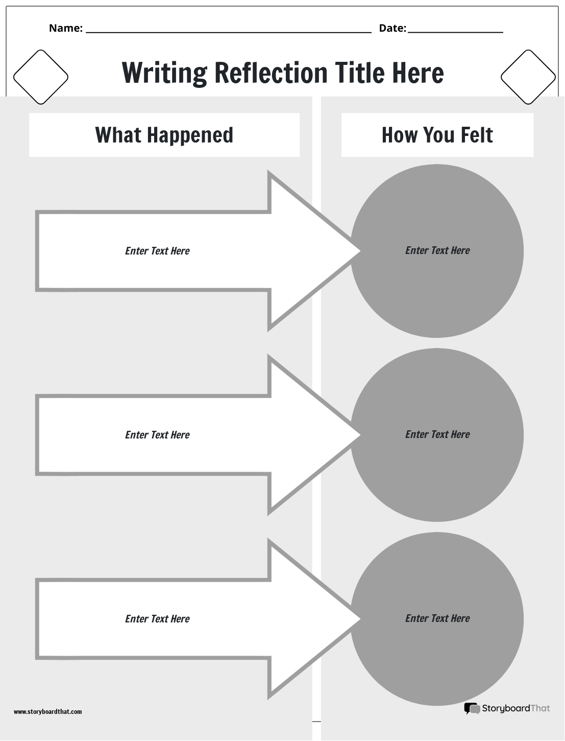 Writing Reflection Worksheets Create With Storyboard That