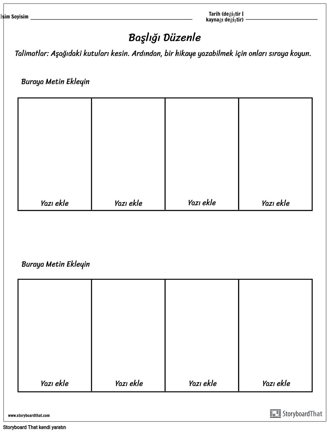 Görsel Sipariş Şablonu Storyboard por tr-examples