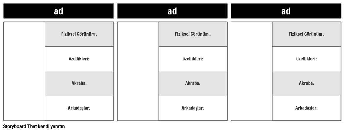 Karakter Haritası 4 Doldurulmuş Alanlar