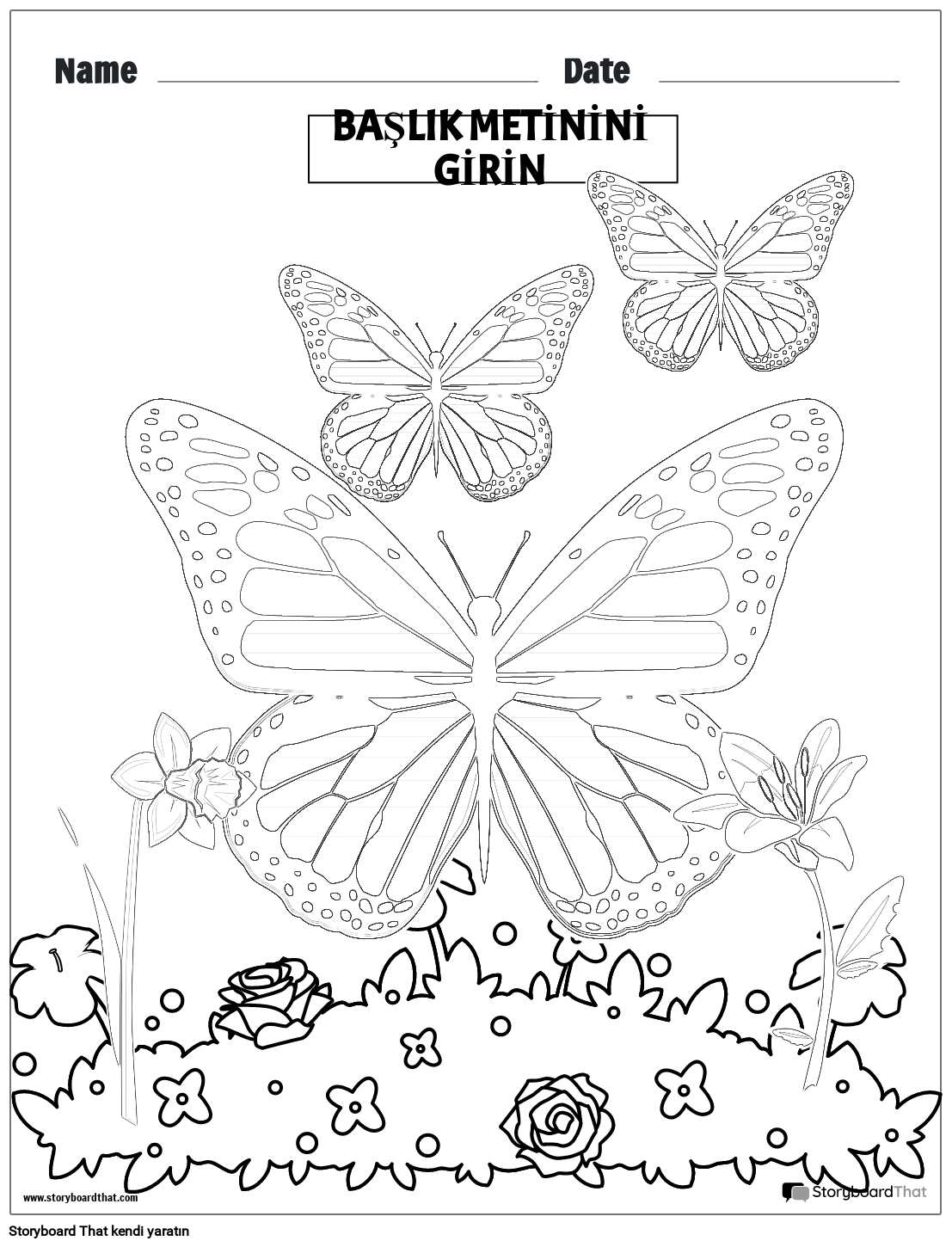 Kelebek Boyama sayfası