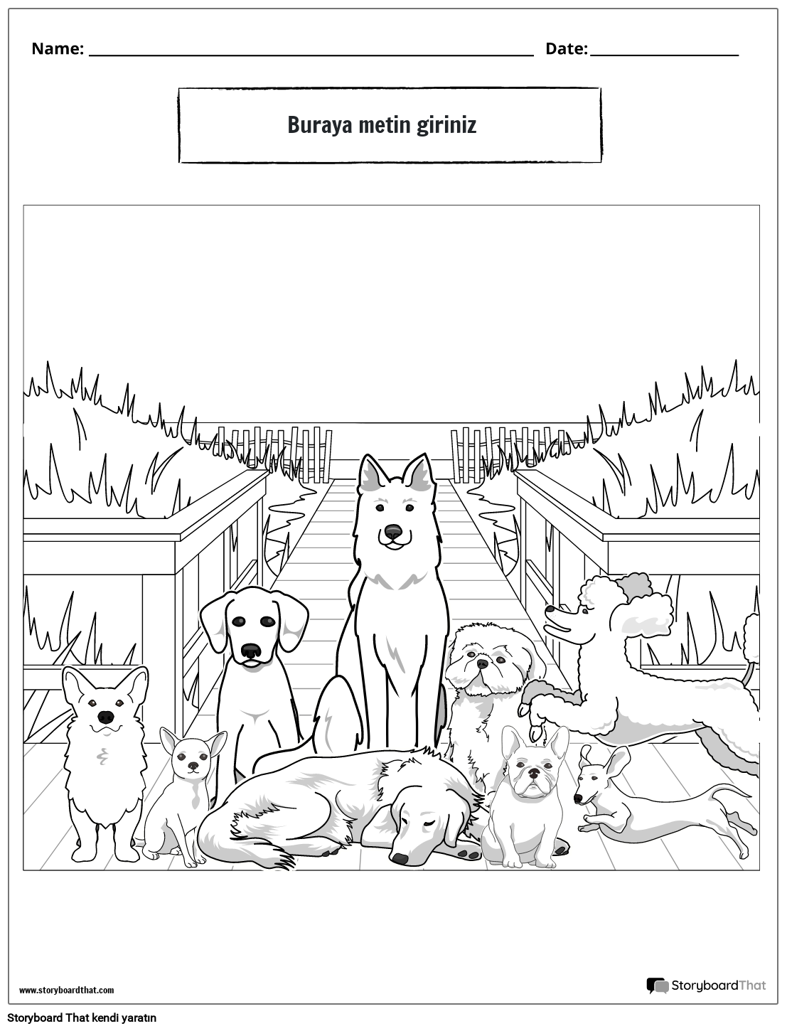 köpek temalı boyama sayfası