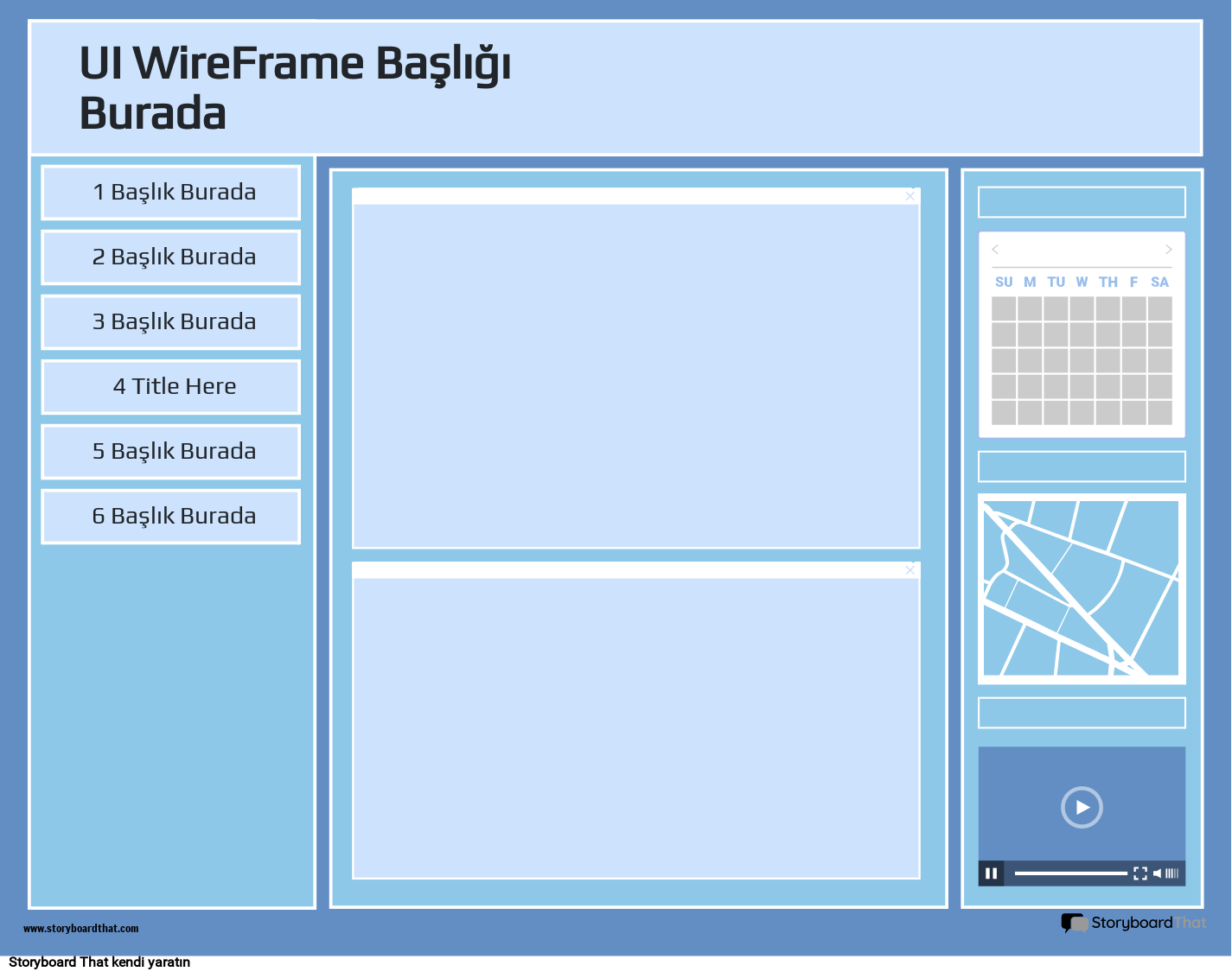 Kurumsal Kullanıcı Arabirimi WireFrame Şablonu 1