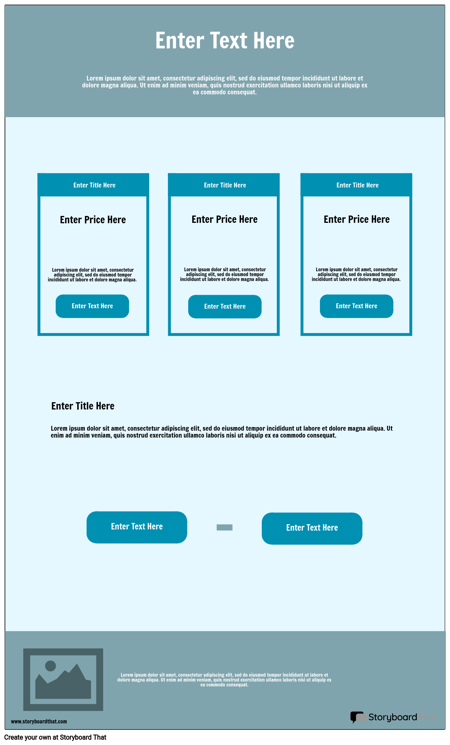 Pricing Page Wireframes