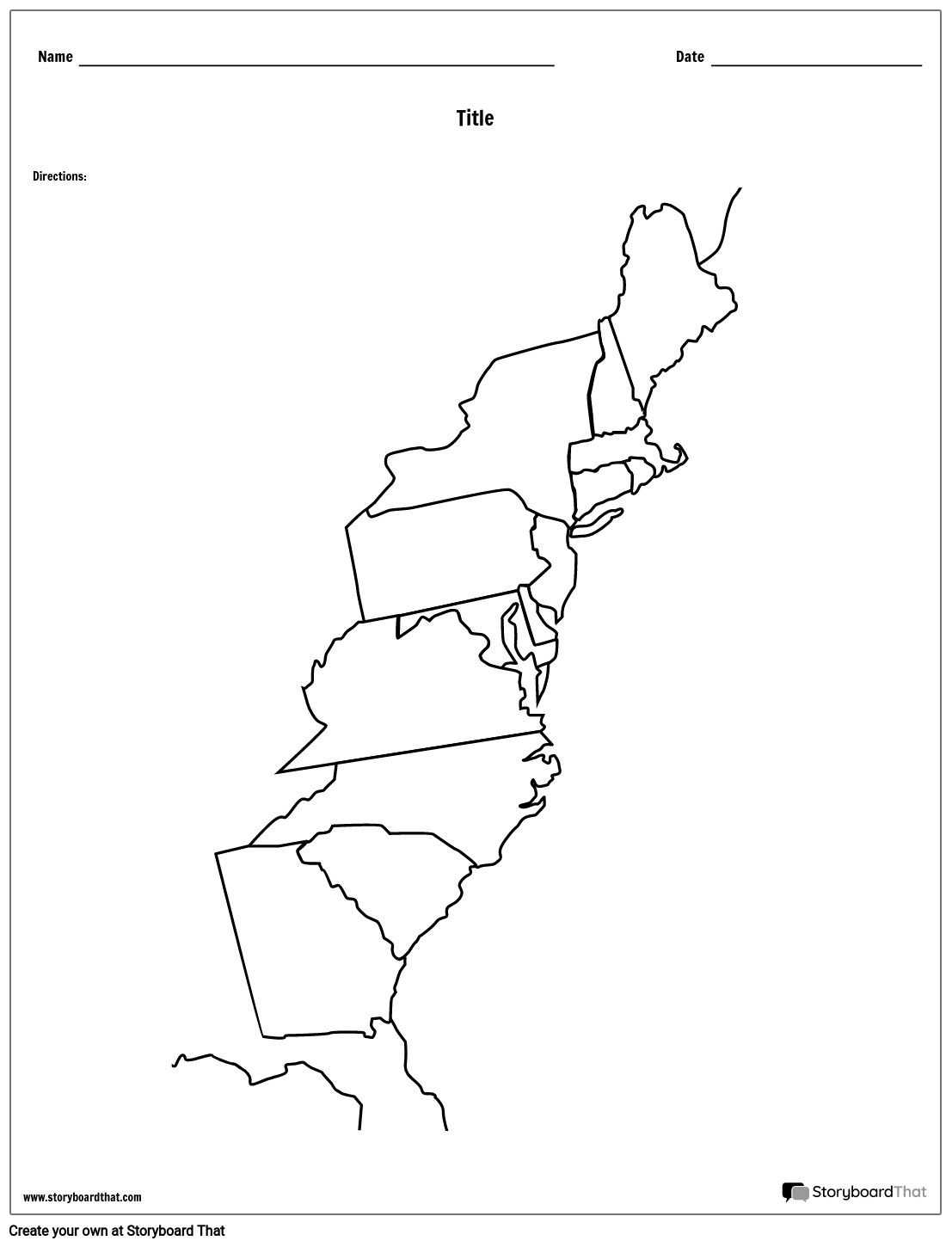 25 Colonies Map Storyboard by worksheet-templates For 13 Colonies Map Worksheet