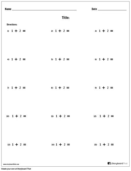 Addition Worksheets — Create Math Addition Worksheets 