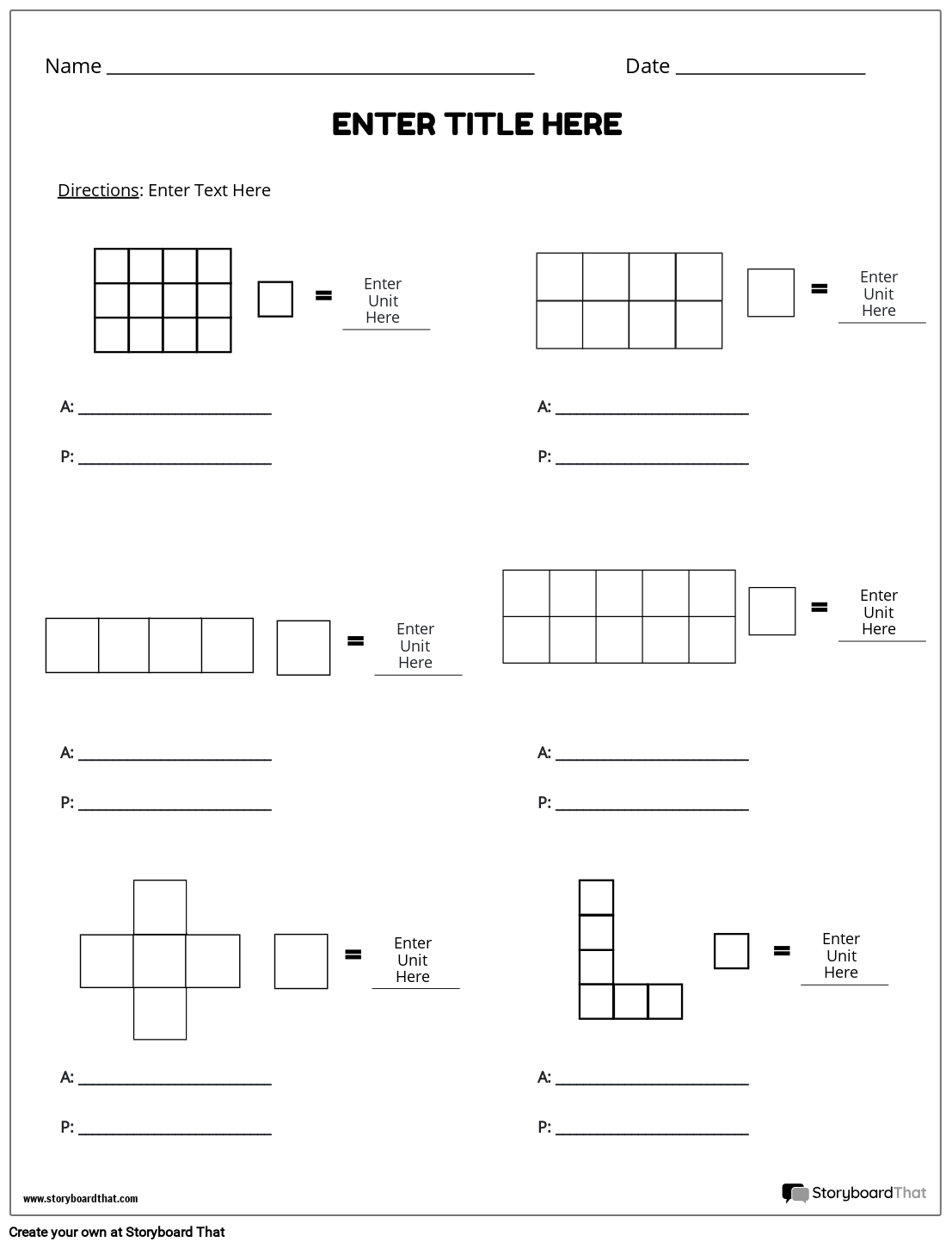 Area And Perimeter Blocks Storyboard By Worksheet templates