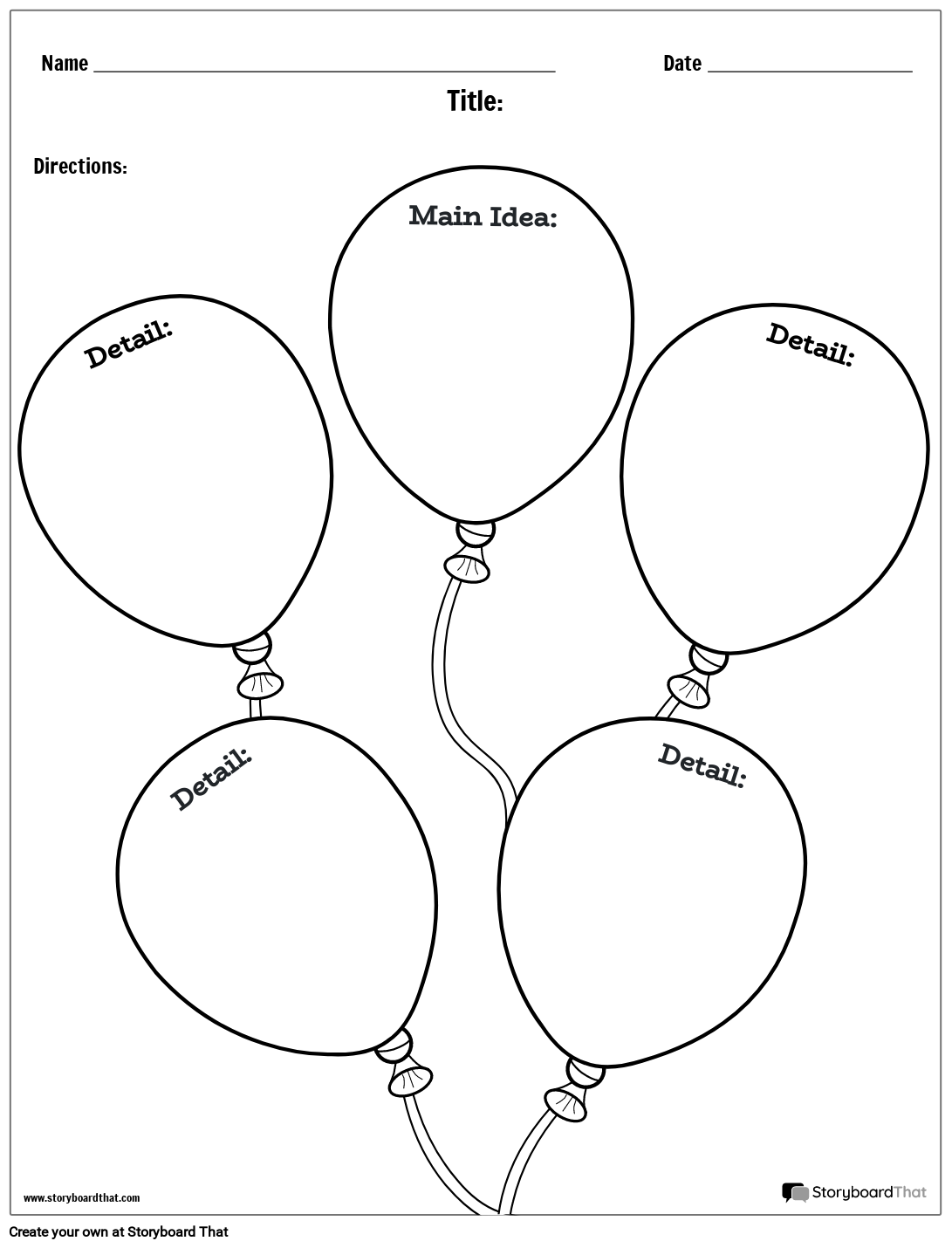 Balloon Story Map Blank