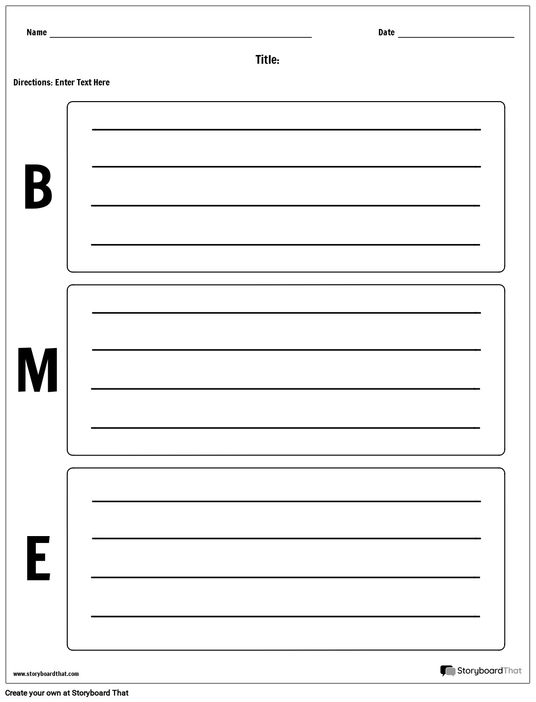 Sequencing Worksheets | Create a BME Worksheet