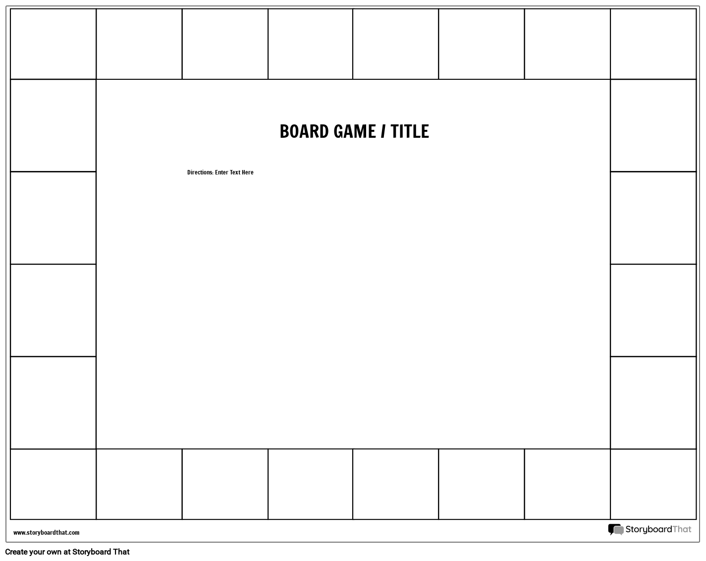 Simple Empty Game Worksheet with Squares