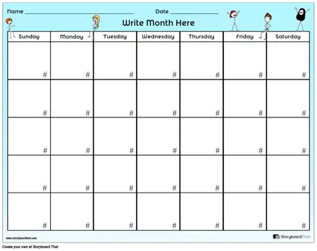 Calendar Worksheet Students