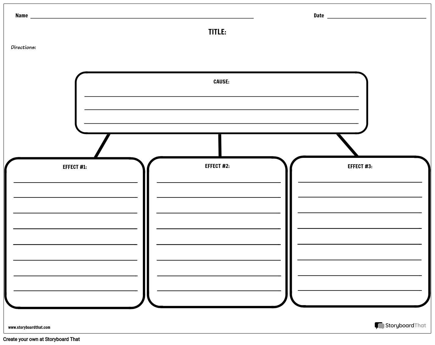 Simple Text Box Based Cause and Effect Worksheet