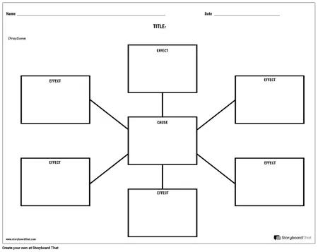 Spider Map Cause and Effect Worksheet BW Landscape