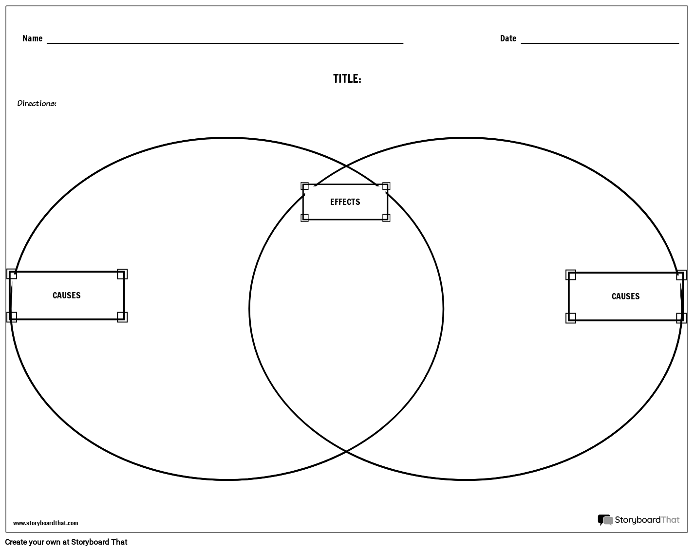 Venn Diagram Circles Based Cause and Effect Template