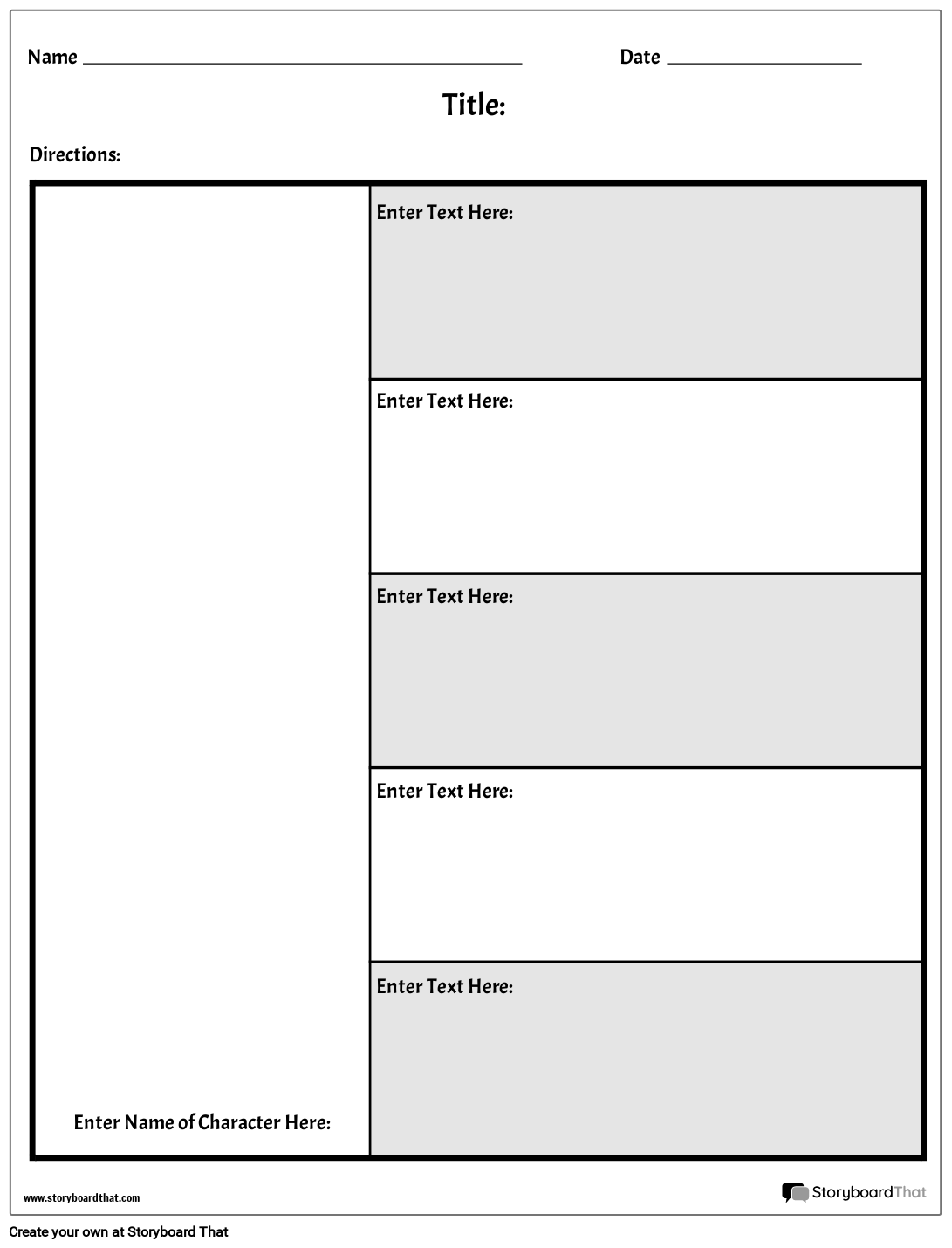 Character Chart - 5 Questions