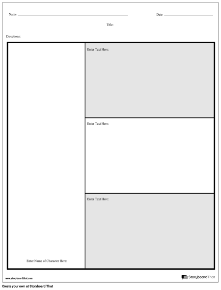 Character Trading Cards Storyboard by worksheet-templates