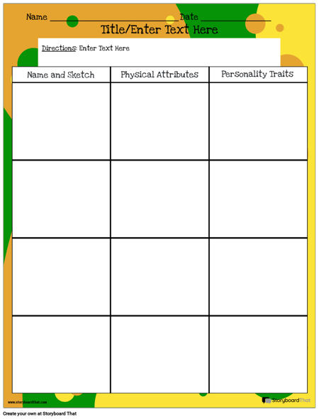 Character Comparison Worksheet Templates | Storyboard That