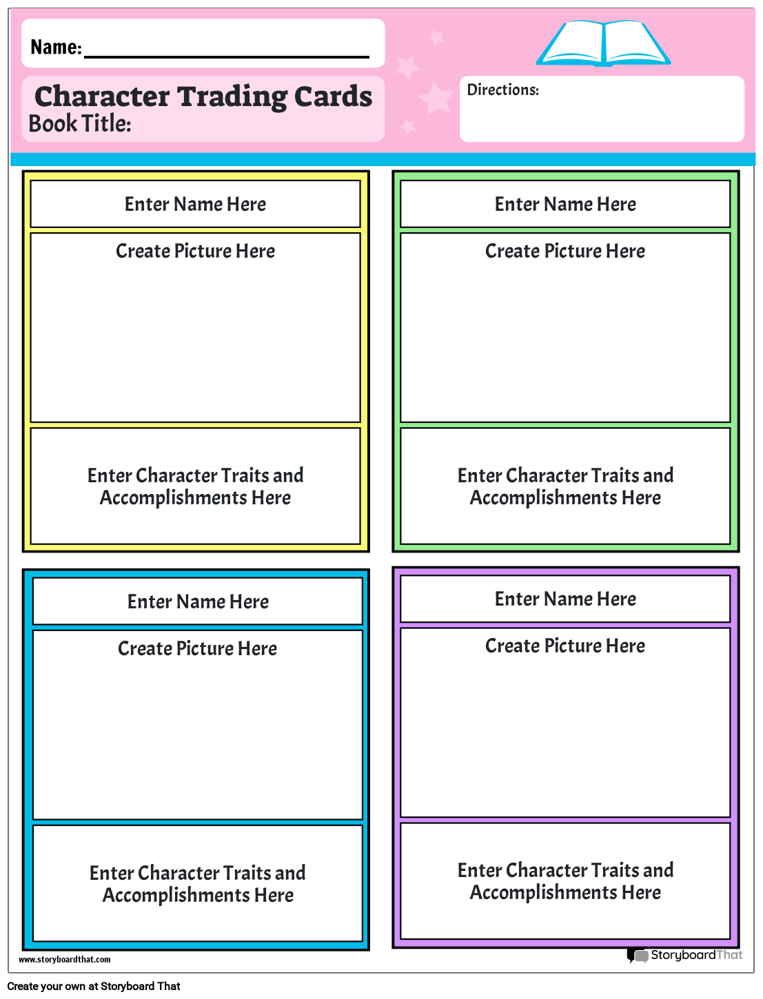 Cute Multicolored Character Map Worksheet Template