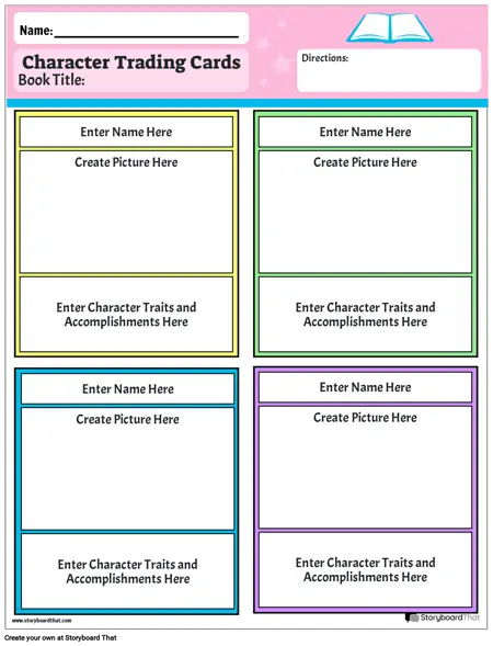 Character Trading Cards Color