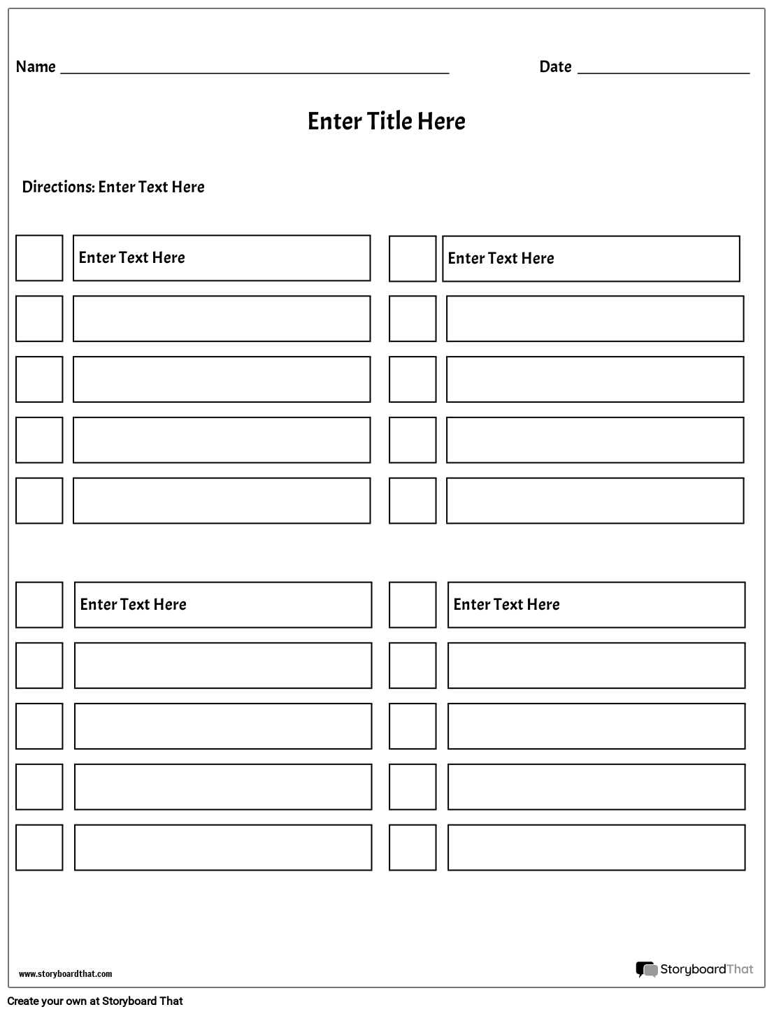 Checklist Template Checklist Maker StoryboardThat