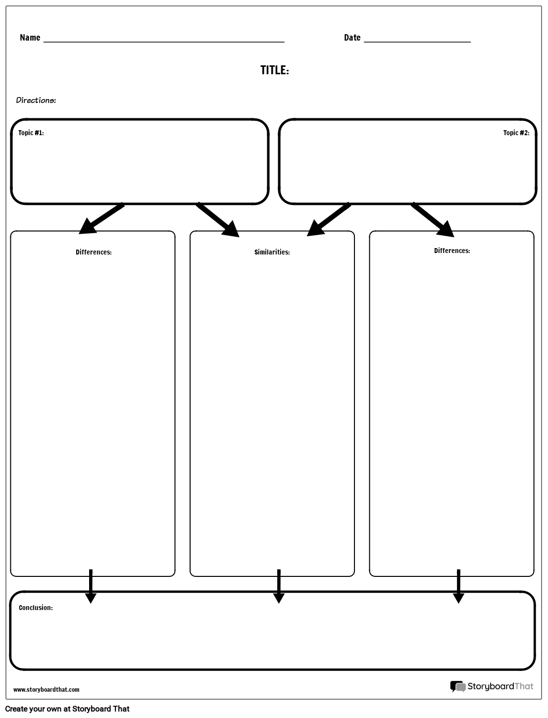 Compare And Contrast Template Compare And Contrast Chart StoryboardThat