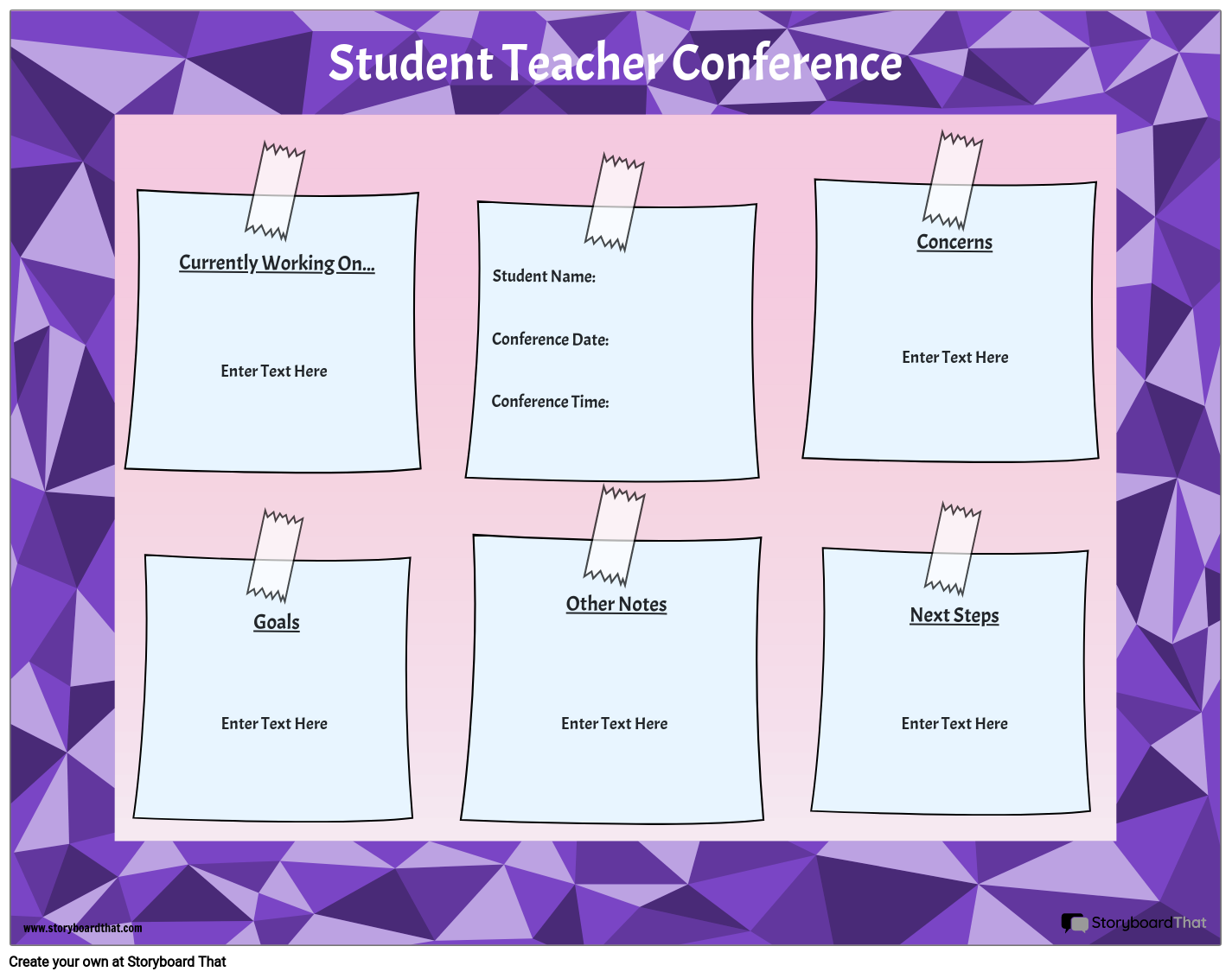 Post it Notes Based Student/ Teacher Conference Template
