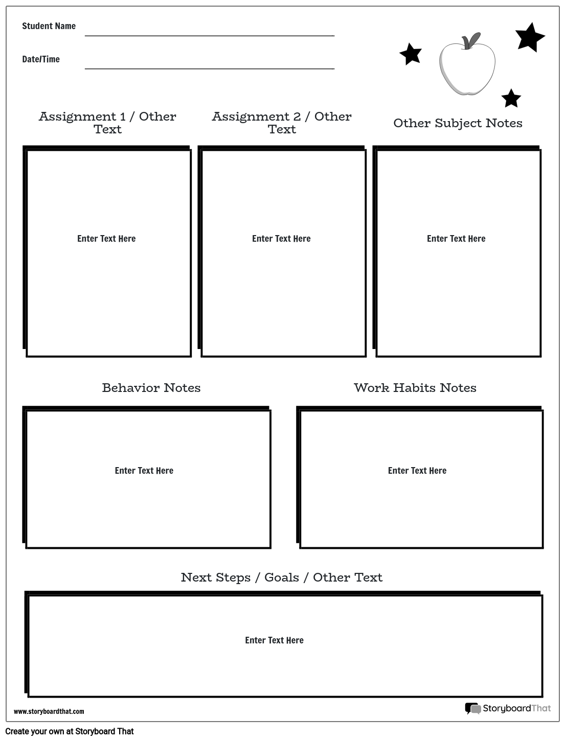 Simple Boxes Based Student/ Teacher Conference Template