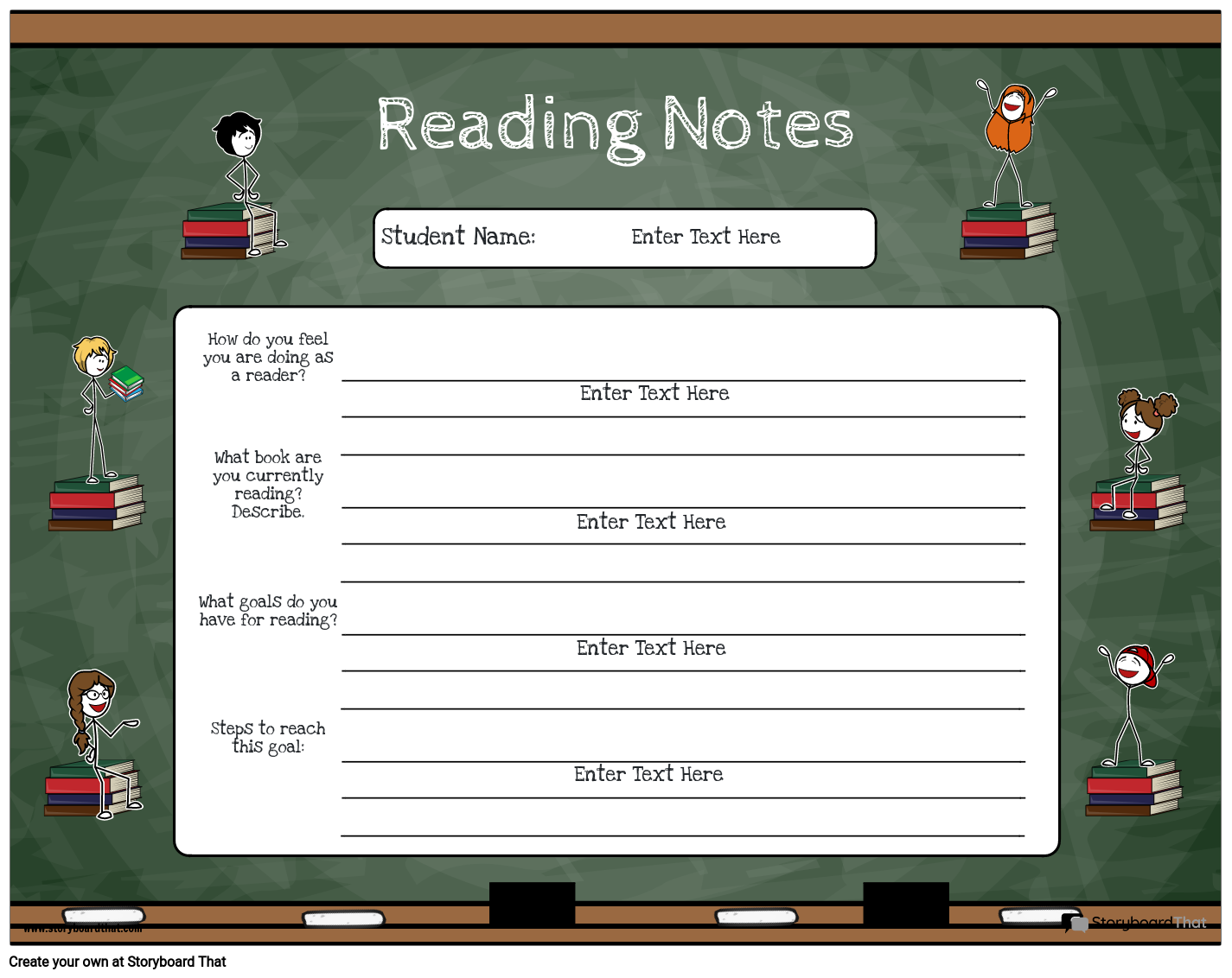 Student/ Teacher Conference Template with Multiple Books