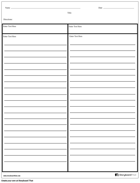 Cornell Notes Columns with Lines