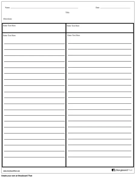 Cornell Notes Columns with Lines