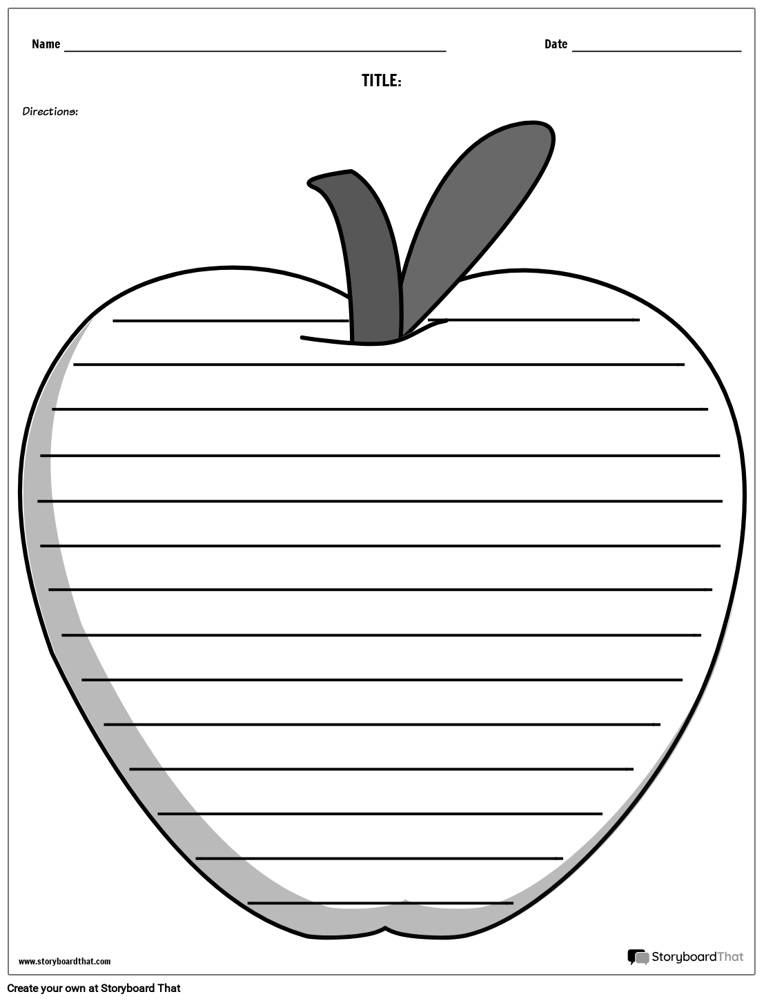 Creative Writing Apple Storyboard By Worksheet templates