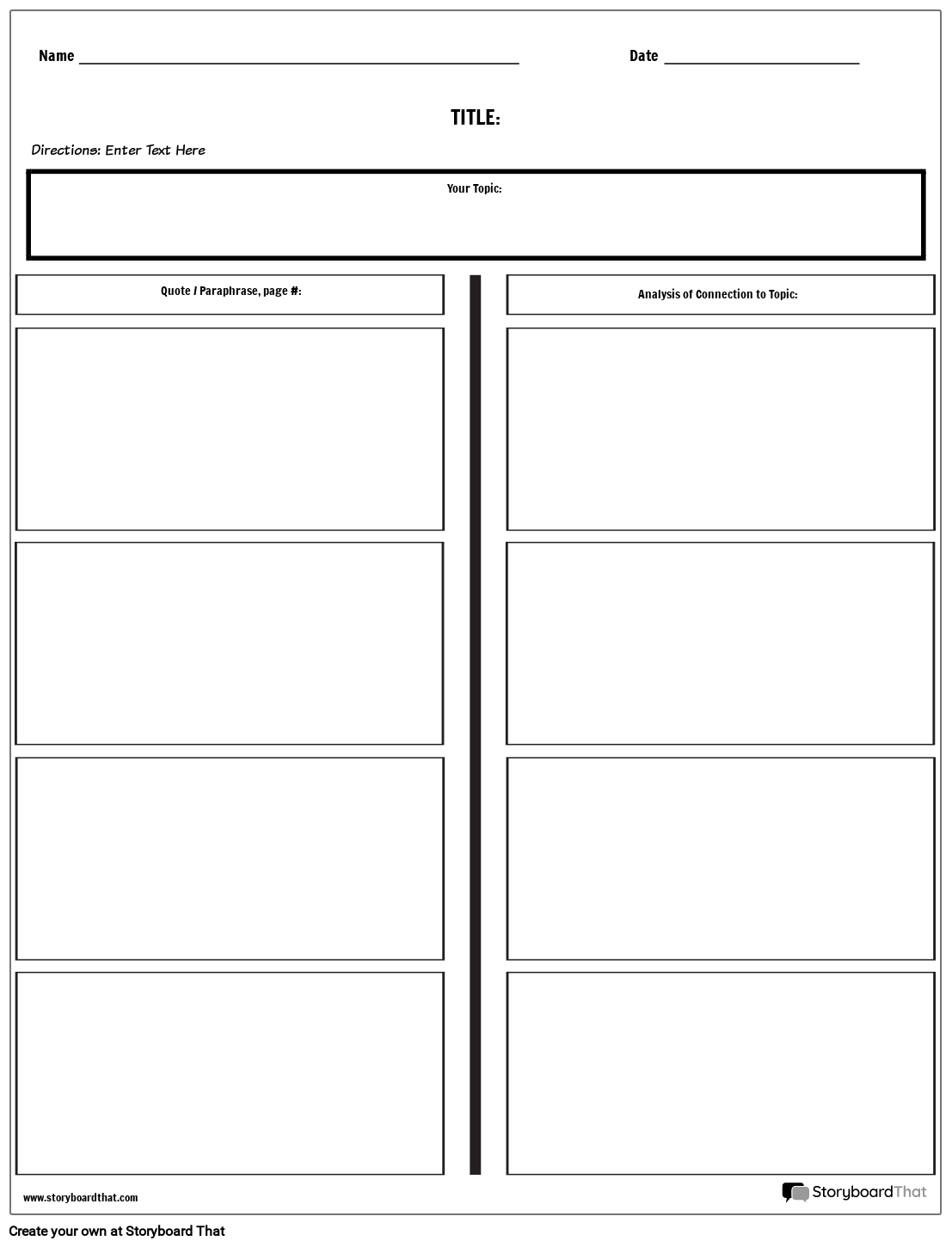 Simple Multiple Boxes Critical Analysis Template Design