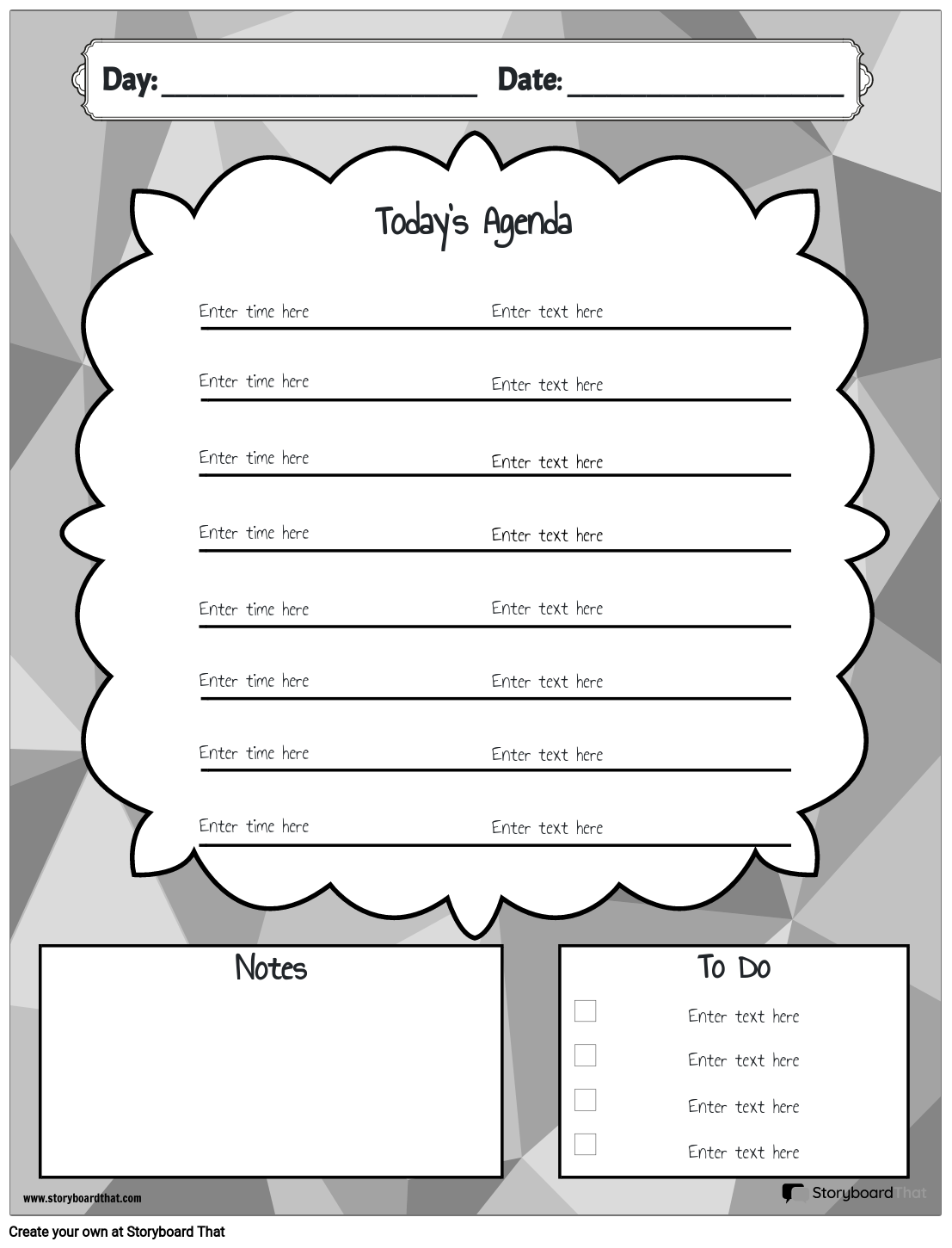 Daily Planner Template with a Background Design