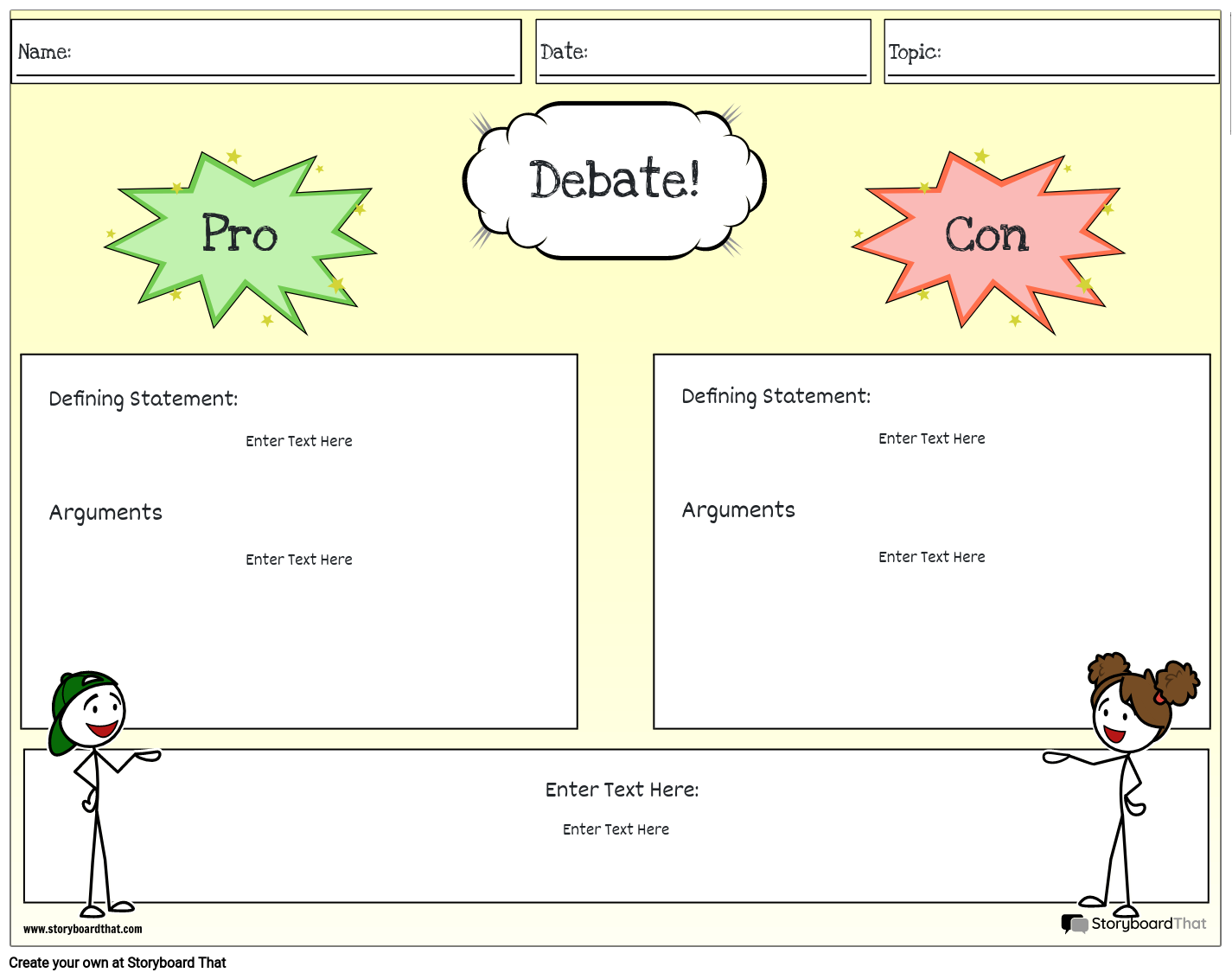 Debate Worksheet Color Landscape 5 Storyboard by worksheet-templates