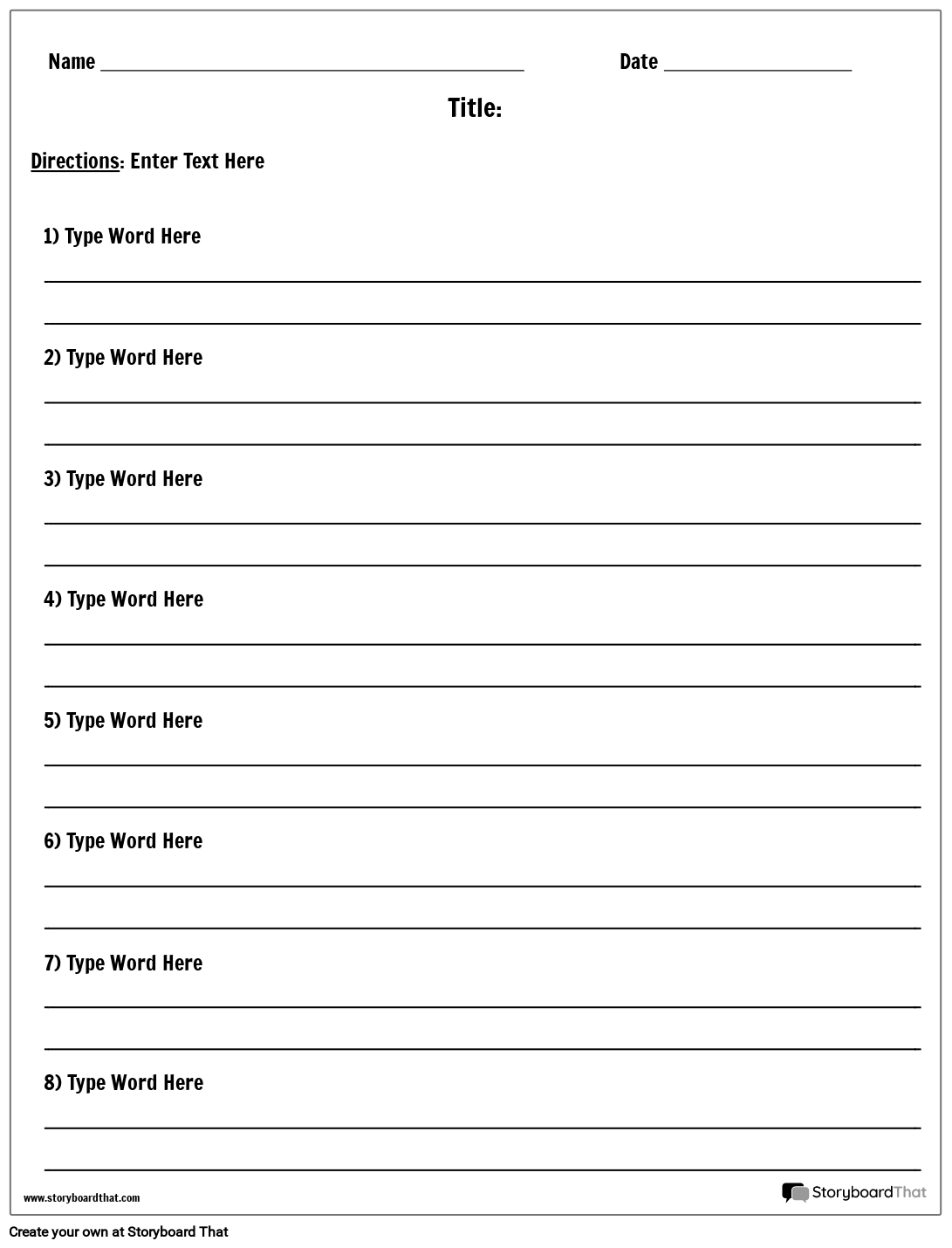 vocabulary-word-worksheet-template