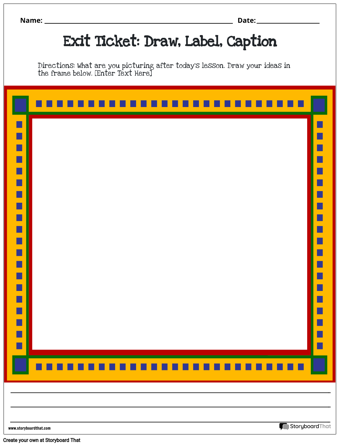 Drawing and Descriptive Printable Exit Ticket Template