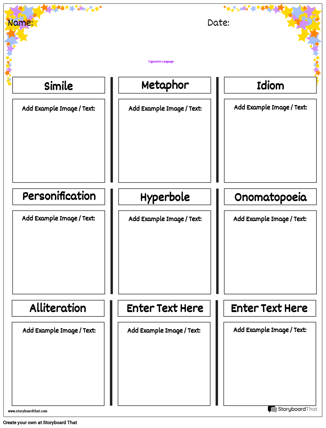 Printable Figurative Language Chart