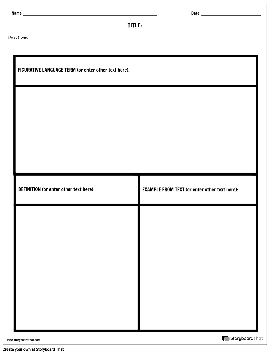 Simple Printable Figurative Language Worksheet