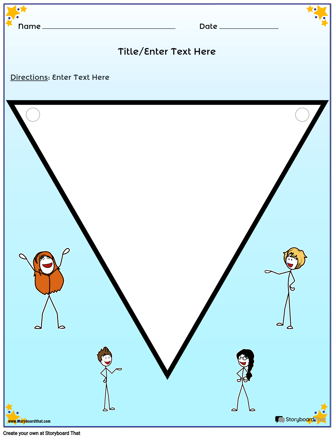 Triangle School Banner First Day of School Activity Worksheet