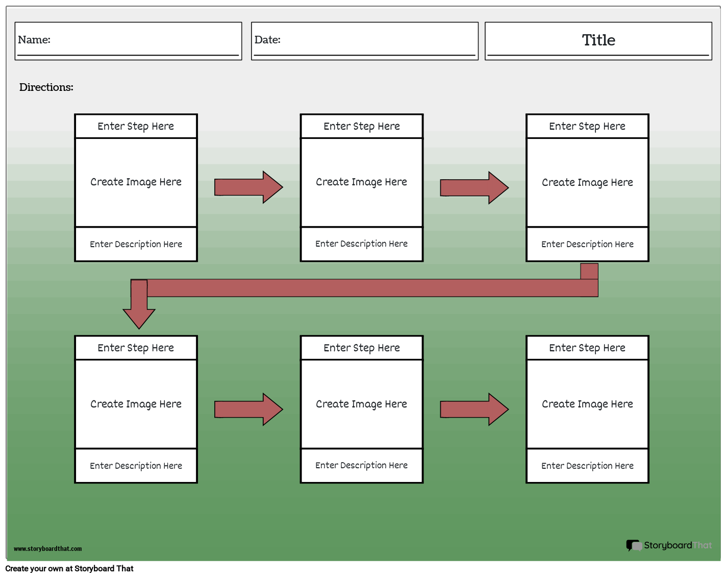 Green Background Flow Chart Worksheet Template