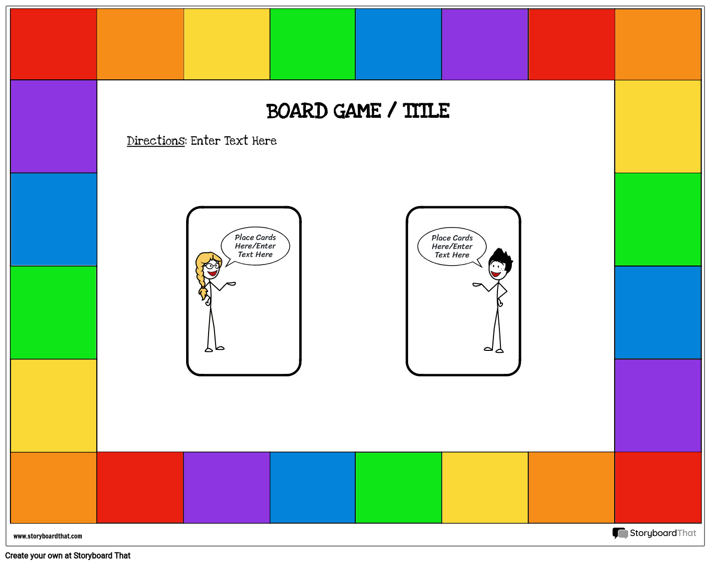 Rainbow Themed Practice Game Worksheet Design