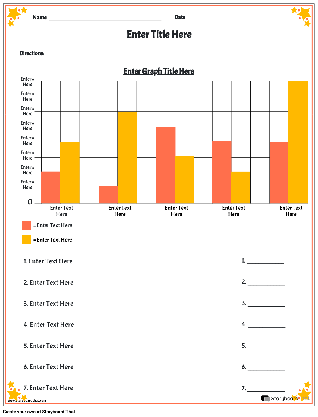 Graphing Worksheets Bar Graph Maker StoryboardThat