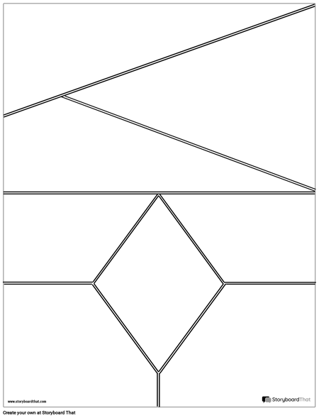 Graphic Novel Layout 8 Frames Diagonals and Diamond