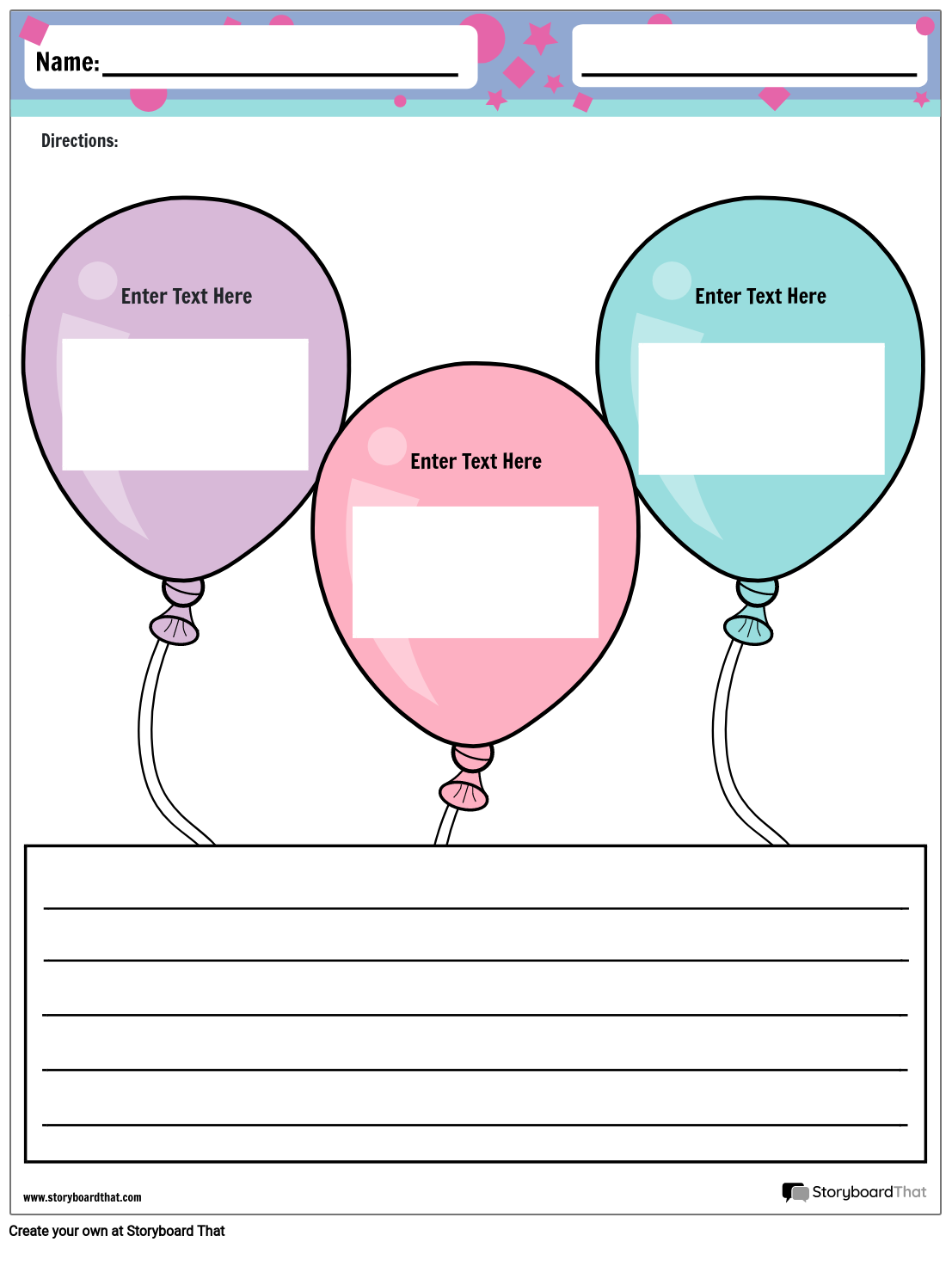 Vibrant Balloon Graphic Organizer Design